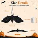 Goodeco Solar Hanging Bat - 19.7'' Large Outdoor Halloween Decor