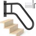 Handrails for Outdoor Steps 23.8" Stair Railing Indoor1-3 Step, U-Shaped Safety Handrails for Kids, Elderly, Pregnant Women, Disabled (Upgraded Solid handrail) (U-Shaped Safety Handrails)