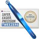 [Premium Hand-Made] Tweezers for women facial hair - Round tip Tweezers, Eyebrow Tweezers, 304 Surgical-grade Stainless Steel for Safety, Precision tweezers, Facial Hair for Men & Women