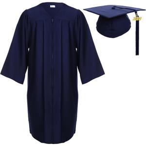 Newrara Graduation Gown Cap Tassel Set (Blue)
