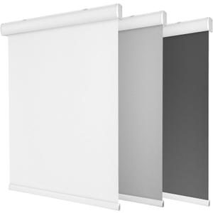 Allesin 100% Blackout Cordless Roller Shades for Windows,Pull Down Thermal Insulated, UV Protection Waterproof Fabric Easy to Install for Home, Office, Bathroom, White 46" W x 72" H