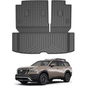 Mixsuper Cargo Liner for Nissan Pathfinder 2022-2024 All Weather Cargo Mat Rear Trunk Liner for Nissan Pathfinder Black
