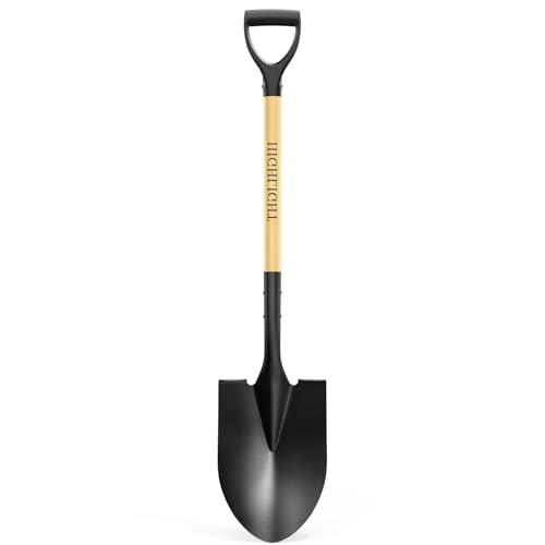 Shovel for Digging,Round Shovel, Garden Tool with D-Handle, 41 Inches in Overall Length, Wooden Handel Garden Shovel,Beach Shovel, Car Snow Shovel