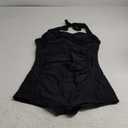 Smismivo Tummy Control Swimwear Halter One Piece Slimming Vintage Retro Swimsuit Womens Ruched Push Up Bathing Suit, L