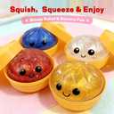 Dumpling Squishies, Glitter Dumpling Mystery Box, 2026 Upgraded Dumplings Stress Balls Fidget Sensory Balls, Squeeze Dough Ball Stress Relief Hand with Food Steamer, Relaxation Gift (Glitter Blue)