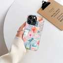 Case for iPhone 12 Pro Max - Slim Fit Anti-Scratch Phone Case for Girl Women - Beachy Collage Aesthetic Turtles Floral (Frosted)