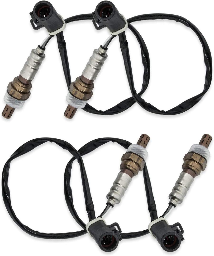 O2 Oxygen Sensor 15717 Downstream Upstream Compatible with 1990-2014 Ford F150 F250 F350 Ranger Escape Explorer Lincoln Mazda Mercury Replaces 15716 15718 Set of 4