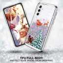 for Samsung Galaxy A25 5G Case Galaxy A25 5G Christmas Phone Case Glitter Sparkle Liquid Floating Case Shockproof Clear Soft TPU Bumper Cover Xmas Santa Claus Silicone Case, Colorful