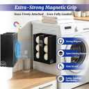 Magnetic Dryer Ball Holder Wall Mount for Washer Dryer, Wood Laundry Organizer and Storage, Wool Dryer Balls Container Dispenser Basket with Magnetic Lint Bin, Laundry Room Accessories and Essentials