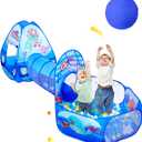 Sumbababy Play Tent and Tunnels for Kids - 3 in 1 Toddler Pop Up Playhouse Toy Indoor & Outdoor Playhouse Bundle for Girls, Boys, Babies, Infants, Pets, Cats, Dogs Gift