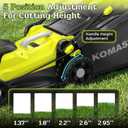 40V Electric Lawn Mower 16" Cordless Battery Powered Mower, 2 in 1 Mulching Lawnmower with 5-Position Height Adjustment 10.6 Gallon Bag, Small Push Lawn Trimmer, 2X4.0Ah Battery and 2 Chargers