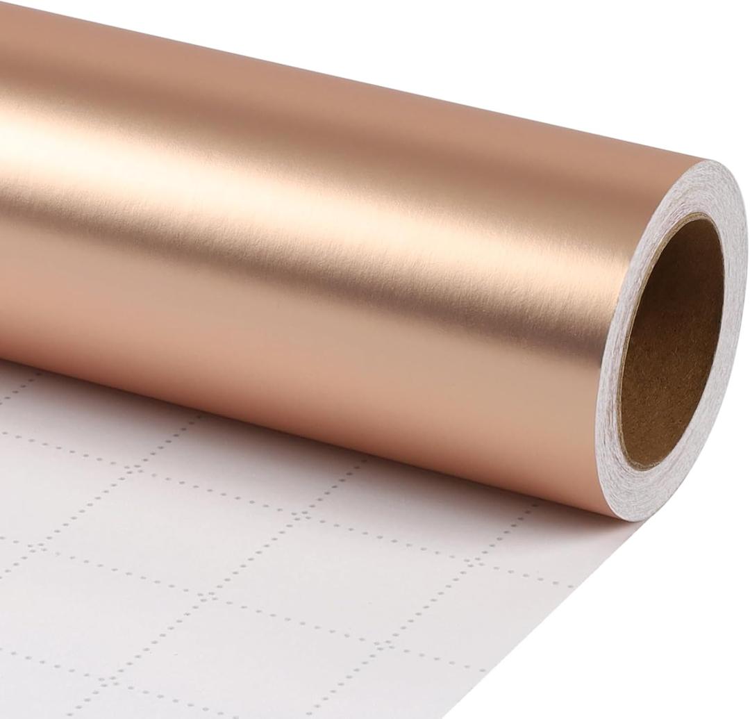 LaRibbons Christmas Wrapping Paper, Matte Metal Champagne Solid Color Paper Roll - 30 Inch x 33 Feet (82.5 sq. ft. ttl.) Gift Wrapping Paper for Christmas, Wedding, Birthday, Baby Shower