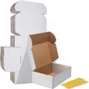 HORLIMER 12x8x4 Shipping Boxes Set of 20, White Corrugated Cardboard Mailer Box for Packing Small Business
