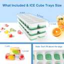 2 x Ice Cube Tray with Lid, 3 Pack Silicone Easy-Release Ice Trays for Freezer, Stackable Ice Cube Molds for Drinks, Cocktails, Whiskey, Coffee - BPA-Free and Odor-Free,Ice Cube Trays for Freezer (Sage Green)