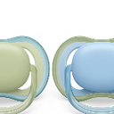 Philips Avent Ultra Air Pacifier - 4 x Light, Breathable Baby Pacifiers for Babies Aged 0-6 Months, BPA Free with Sterilizer Carry Case, SCF085/48 (pastel green / celestial blue)
