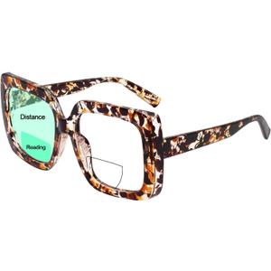OCCI CHIARI Large Oversized Reading Glasses Women Square Vintage readers (Z Bifocal-demi)