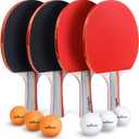 Abco Tech Table Tennis Set - Ping Pong Paddles and Balls for Professional and Recreational Play - Durable Design for Tournaments and Home Games - Portable for Family Fun and Practice