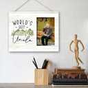SRADMO Uncle Gifts: 10x8 inch Wooden Tabletop Photo Frame - 'World's Best Uncle'