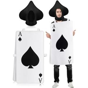 Skicuff Halloween Playing Card Costume for Adult Poker Cards Costume with Hat Deck of Cards Cosplay Outfit for Men Women, One size(40 x 20 inches) Skicuff Halloween Playing Card Costume for Adult Poker Cards Costume with Hat Deck of Cards Cosplay Outfit for Men Women, One size(40 x 20 inches)