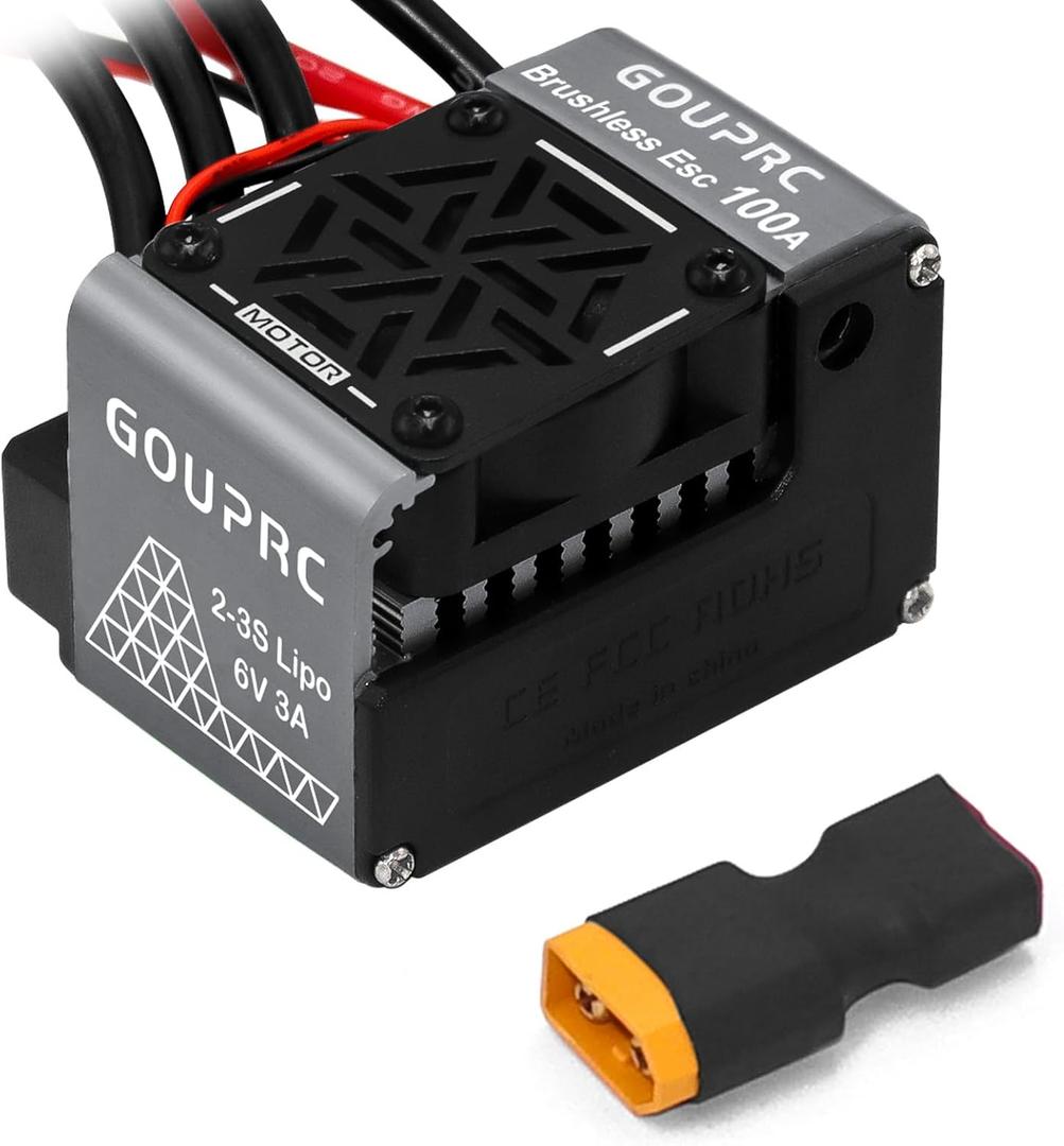 GOUPRC 100A Brushless ESC 2-3S Waterproof Electric Speed Controller for 1/10 Scale Accessories RC Truck Off-Road Car