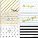 Juvale Thank You Cards with Envelopes - 48-Pack 4 x 6 In Multicolor Blank Notecards - Retro Striped & Polka Dot Designs - Bulk Thank You Notes with Envelopes Set