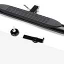Fits 2" Receiver Universal 37" x 4" Black Steel Oval Curved Hitch Step Rear Bumper Guard for Trailer Pickup Truck