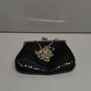 Vintage Clutch Purse for Women  Retro Metal Mesh Mini Evening Bag with Kiss Lock & Chain Strap for Wedding Party Prom Gift (Black)