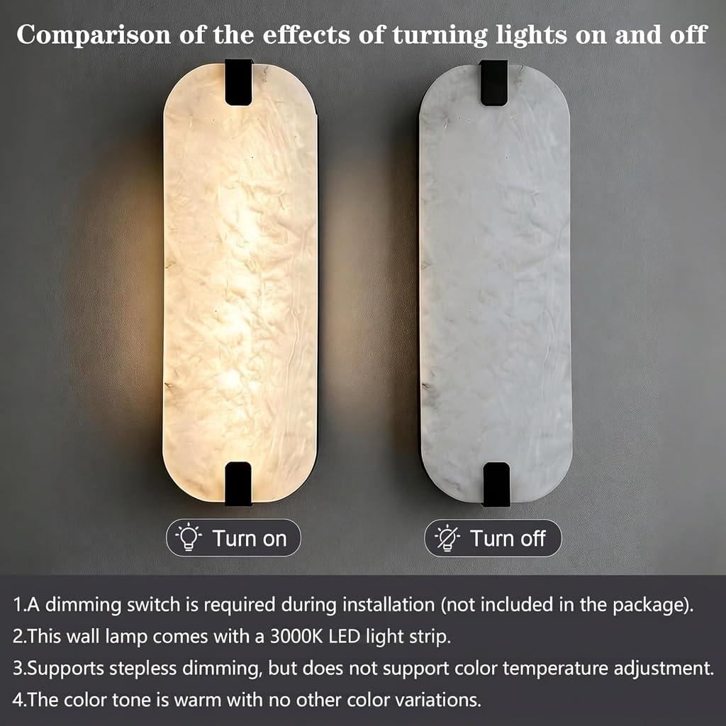 15.75" 2PCS Natural Marble Alabaster Wall Sconce Modern Hardwired Wall Light Fixture Marble Wall Sconce Natural Stone Material Wall Lamp for Stairs Suitable for Indoor InstallationLeaf shape