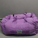 Dog Car Seat for Small Dogs, Portable Puppy Car Seat of Easy Installation, Fashionable Pet Carrier Bag with Large Pockets, Machine Washable Dog Booster Seat (Purple)