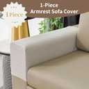 Couch Cushion Covers for Sectional Sofa, Wear Resistant Stretch Sofa Slipcovers for Chair Sofa Cushion Furniture Protector Washable Seat Cover for Pets (Light Gray, 1 Armrest Cover)