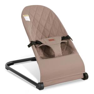 Baby Bouncer,Baby Bouncer Seat,Portable Infant Bouncer with 3-Point Safety Harness,Ergonomic Bouncy Seat, Newborns Bouncer for Babies 0-6 Months up to 20lbs,ASTM-Certified(Khaki)