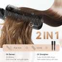Hair Straightener Brush, FLYZEMAA Multifunctional Portable Ceramic Ion Steam Hair Straightener, Anti-Frizz Hair Care, 30s Rapid Heating with 7 Temperature Adjustment Modes and Anti-Scald Design Black