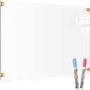 Acrylic Dry Erase Board for Wall, 36 "x 24" Black Non-Magnetic Acrylic Wall Memo Board, Large Clear Family Planner White Board for Home and Office - Blank