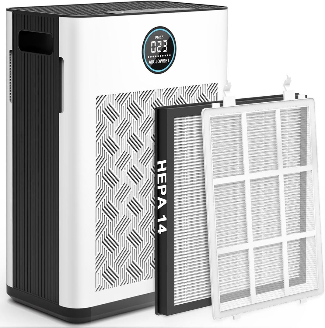 2025 Upgraded Air Purifier for Home Covers 2800 Ft, H14 True Hepa Filter, Washable Pre-filter, Air Purifiers for Bedroom with Timer, 22dB Sleep Mode, Air Cleaner for Pollen Odor Dander Dust Wildfire (White)