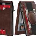 typecase Wallet for Men with AirTag Holder: Stealth Pocket for Apple Air Tag, Genuine Leather, RFID Blocking, Smart, Slim, Minimalist - 13 Card Capacity | ID Window | Cash Slot (Brown)