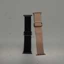 Braided Solo Loop Compatible with Apple Watch Band 38mm 40mm 41mm 42mm 44mm 45mm 46mm 49mm Women Men, Adjustable Stretchy Bands Elastic Sport Strap for iWatch Series 11 10 9 8 7 6 5 4 3 2 SE Ultra 3 2 (Black/Pink)