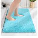 Disolla Sky Blue Bathroom Rug - Non-Slip Plush Small Bath Mat, Highly Absorbent & Ultra Soft Fluffy Floor Mat, Machine Washable for Shower and Tub