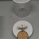 Barnyard Designs Large Dog Treat Container Airtight with Lid, Cute Rustic Ceramic Dog Treat Storage Jar for Kitchen Counter (White)