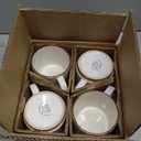 GBhome 15OZ Stackable Coffee Mugs, Ceramic Coffee Mugs with Texture Patterns for Man,Woman,Dad,Mom, Modern Coffee Mugs Set of 4 for Latte/Cappuccino/Cocoa. Dishwasher&Microwave Safe, Off White | for Man, Woman, Dad, Mom