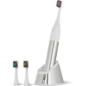 Allegro Luxury Premium Polished Metal Sonic Toothbrush M1, Silver White
