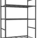 Sakugi Storage Shelves Organizer - 4 Tier Metal Shelf Organizer with Metal Wheels and Adjustable Leveling Feet, Heavy Duty Garage Shelving for Kitchen, Pantry and Closet, 33.1"x12.6"x58.9", Black