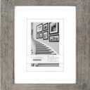 Malden International Designs Manhattan Distressed Mat Picture Frame, 5x7/8x10, Gray