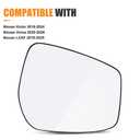 LHCDQSKCW Compatible with Nissan Kicks 2018-2024, Versa 2020-2026, LEAF 2018-2025, Passenger Right Side Mirror Glass, Rear View Mirror with Backing Plate