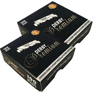 200 "Derby Premium" Single Edge Razor Blades for straight razor