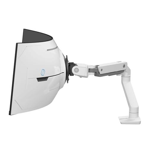 Ergotron - HX VHD Premium Heavy Duty Gaming Monitor Arm, Single Monitor Desk Mount – for 1000R Curved Ultrawide Monitors Up to 57 Inches, 9-14 Inches Depth, VESA 75x75mm or 100x100mm – White