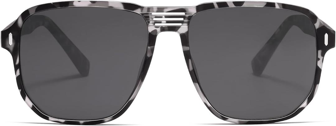 SOJOS Retro Polarized Hexagonal Aviator Sunglasses Womens Mens Trendy Rectangle UV400 Shades SJ2398