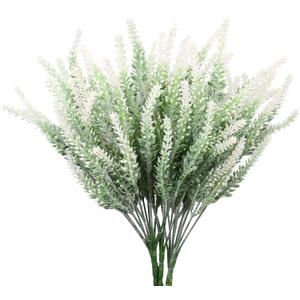Artificial Flowers 6 Bundles Lavender Bouquet for Wedding Home Office Decoration - White