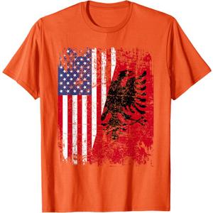 ALBANIAN ROOTS | Red Eagle | ALBANIA American Flag T-Shirt, XS
