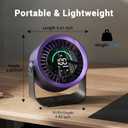 Mini Desk Fan, Small USB Rechargeable Quiet Desktop Fan, Cooling Table Electric Fan with LED Digital Display, 360°Adjustable Tilt for Bedroom, Office & Home (Purple)