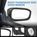 Door Mirror Right Passenger Side Replacement For Honda Accord Sedan 2003-2007, Replace HO1321152 Black 3PINS
